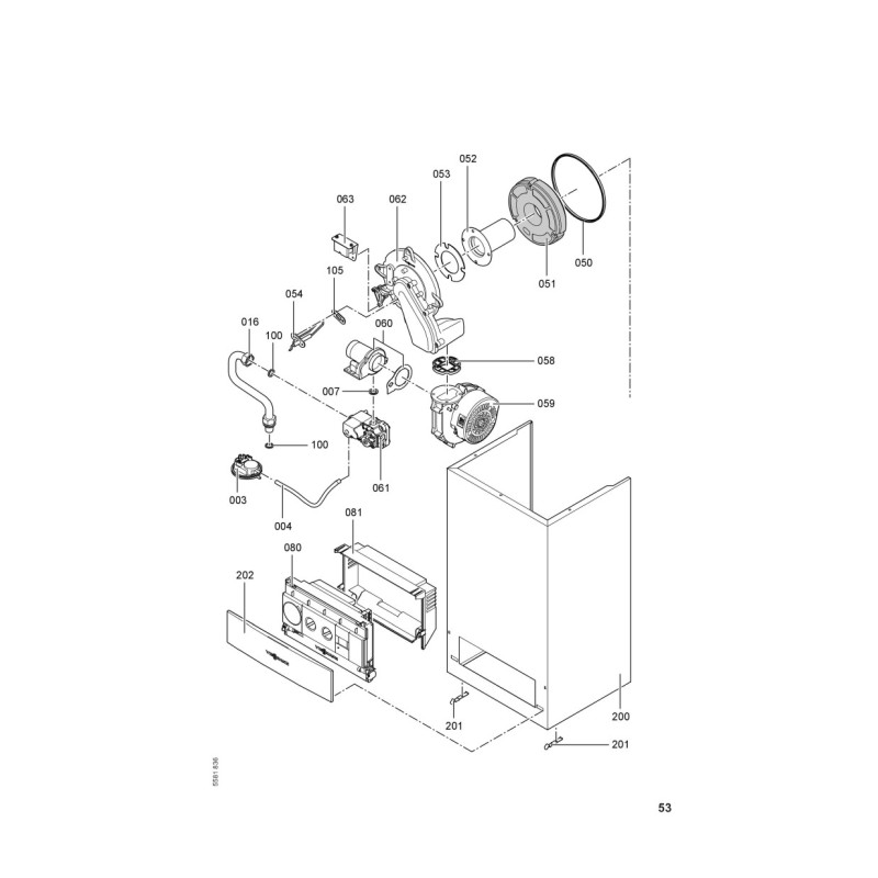 Pièce détachée Viessmann Chaudière WB1A simple 24kW n° 7248055
