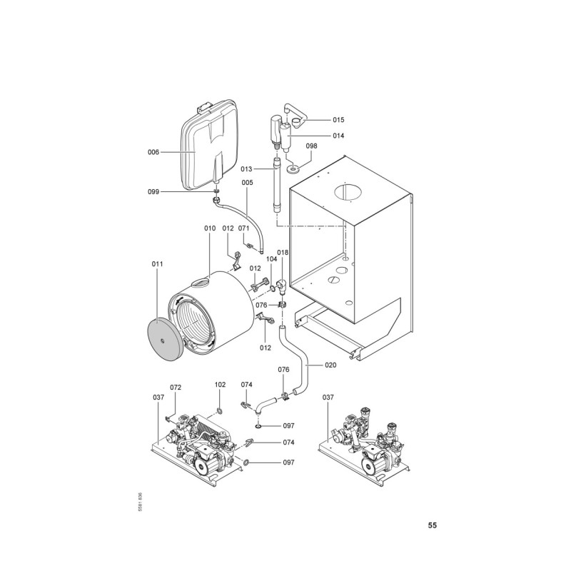 Pièce détachée Viessmann Chaudière WB1A simple 24kW n° 7248055
