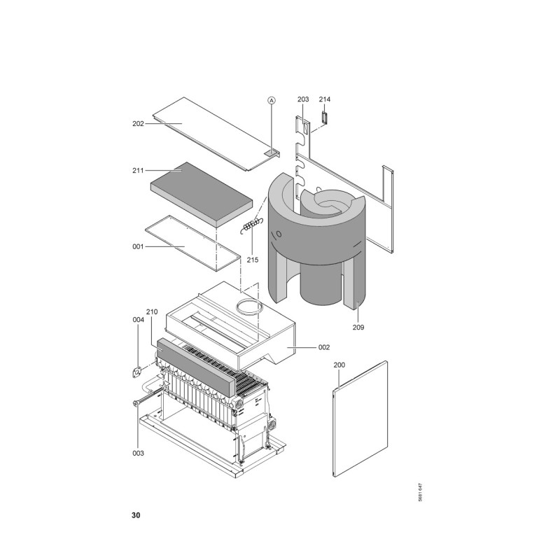 Pièce détachée Viessmann Corps Vitogas GS1B 144kW éléments n° 7198367