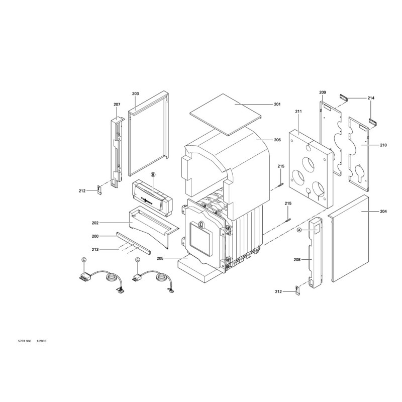 Pièce détachée Viessmann Corps Vitorond 200 270kW VD2 n° 7159990