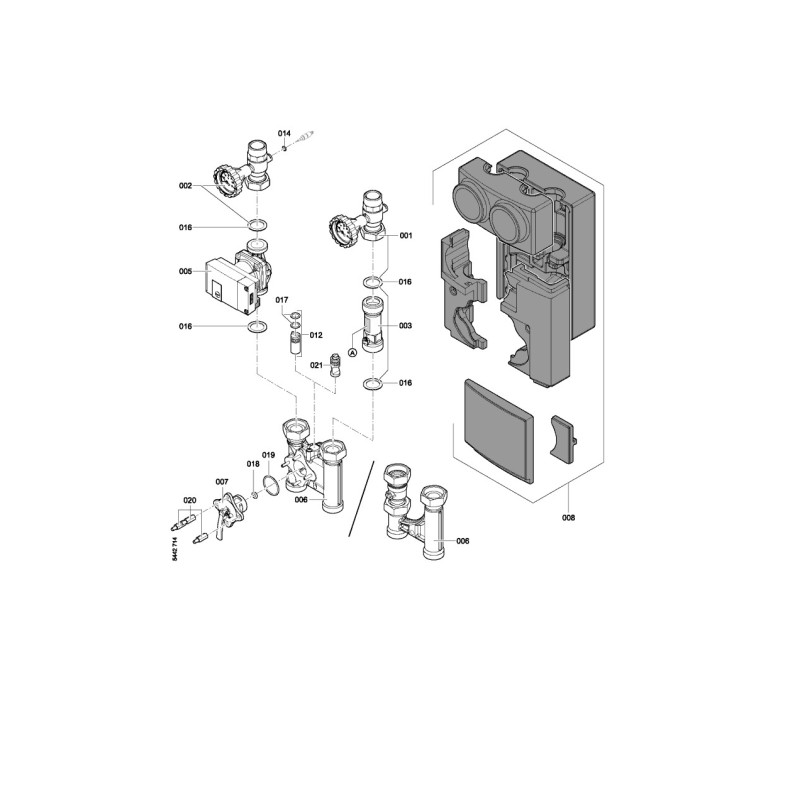 Pièce détachée Viessmann Divicon sans vanne mélangeuse DN 25, R1 n°...