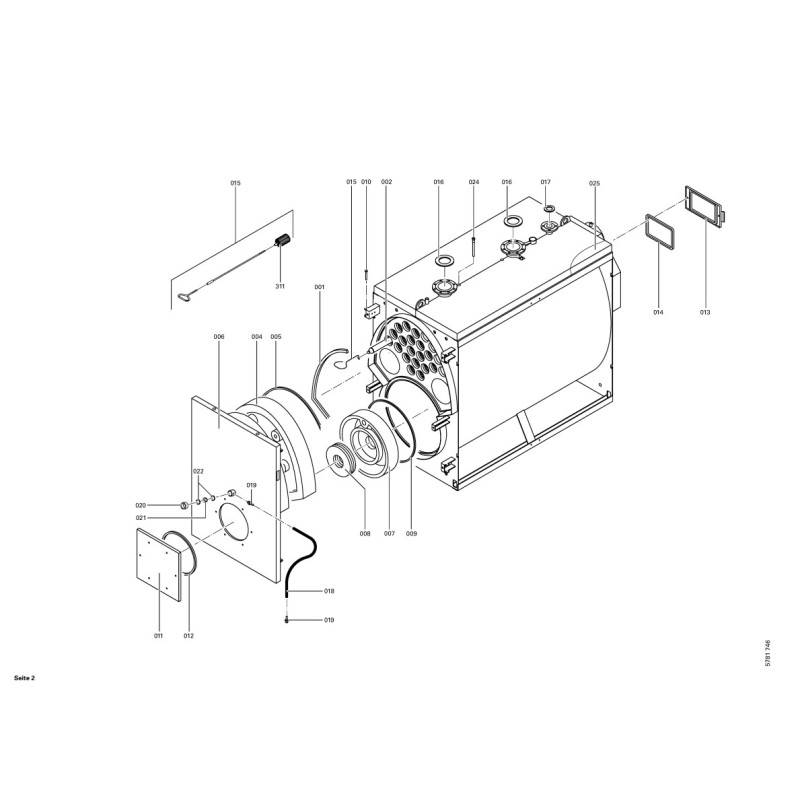 Pièce détachée Viessmann Kessel Vitoplex 300 TX3 1120kW TR n° 7247069
