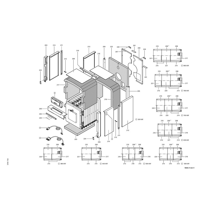 Pièce détachée Viessmann Kessel Vitorond 200 VD2 440kW Segm. n° 714...