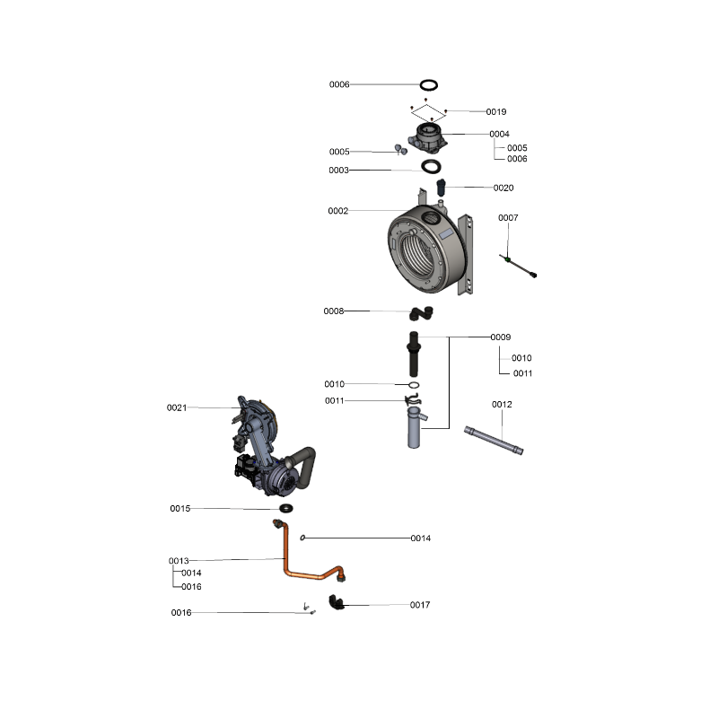 Pièce détachée Viessmann Corps Vitodens 300-W B3HA 19 kW n° 7452947