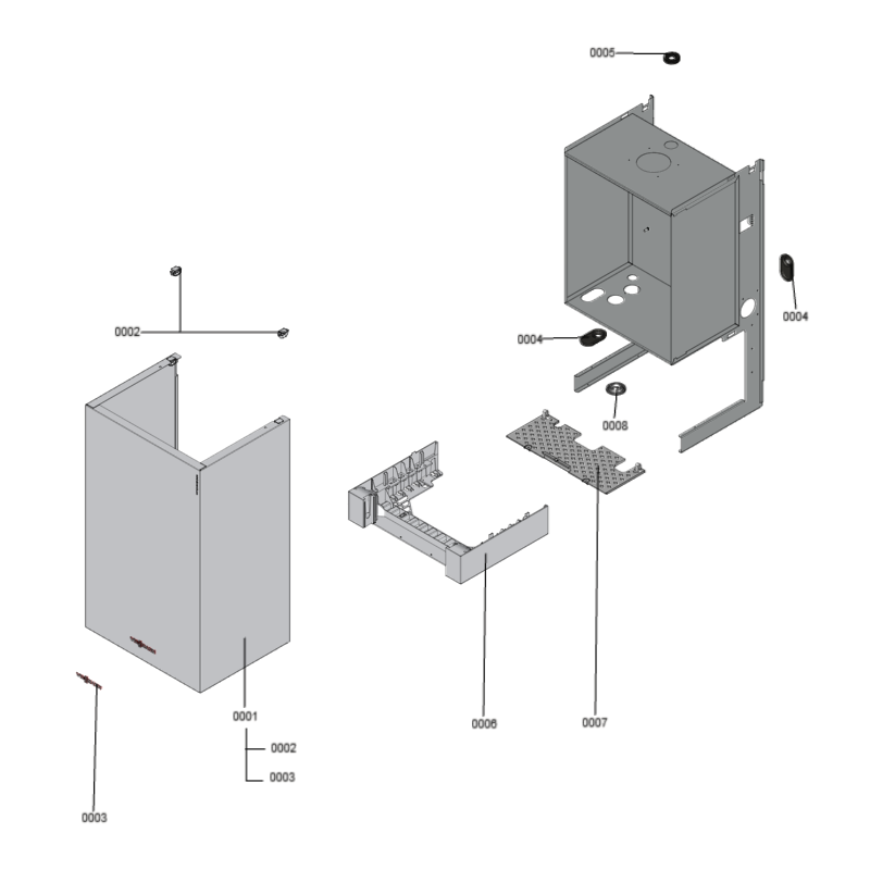Pièce détachée Viessmann Corps Vitodens 300-W B3HA 19 kW n° 7452947