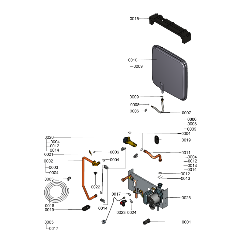 Pièce détachée Viessmann Corps Vitodens 300-W B3HA 19 kW n° 7452947