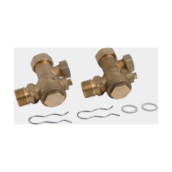 Vanne départ/retour chauffage (coudée)