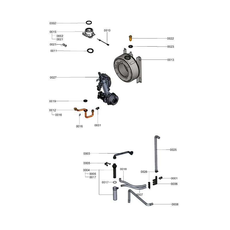 Pièce détachée Viessmann Corps Vitodens 333-F B3TA 11kW n° 7494834
