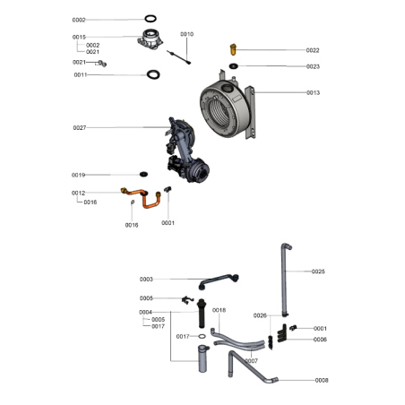 Pièce détachée Viessmann Corps Vitodens 333-F B3TA 11kW n° 7494834 Pièce détachée Viessmann Corps Vitodens 333-F B3TA 11kW n° 7494834