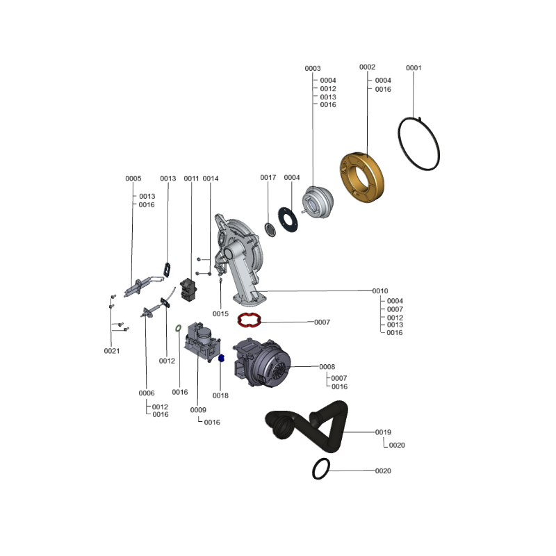 Pièce détachée Viessmann Corps Vitodens 333-F B3TA 19kW n° 7494835