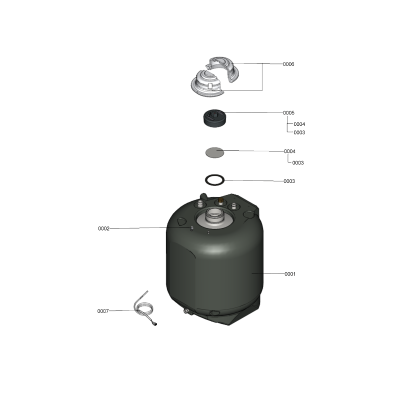 Pièce détachée Viessmann Corps Vitodens 333-F B3TA 26kW n° 7494836